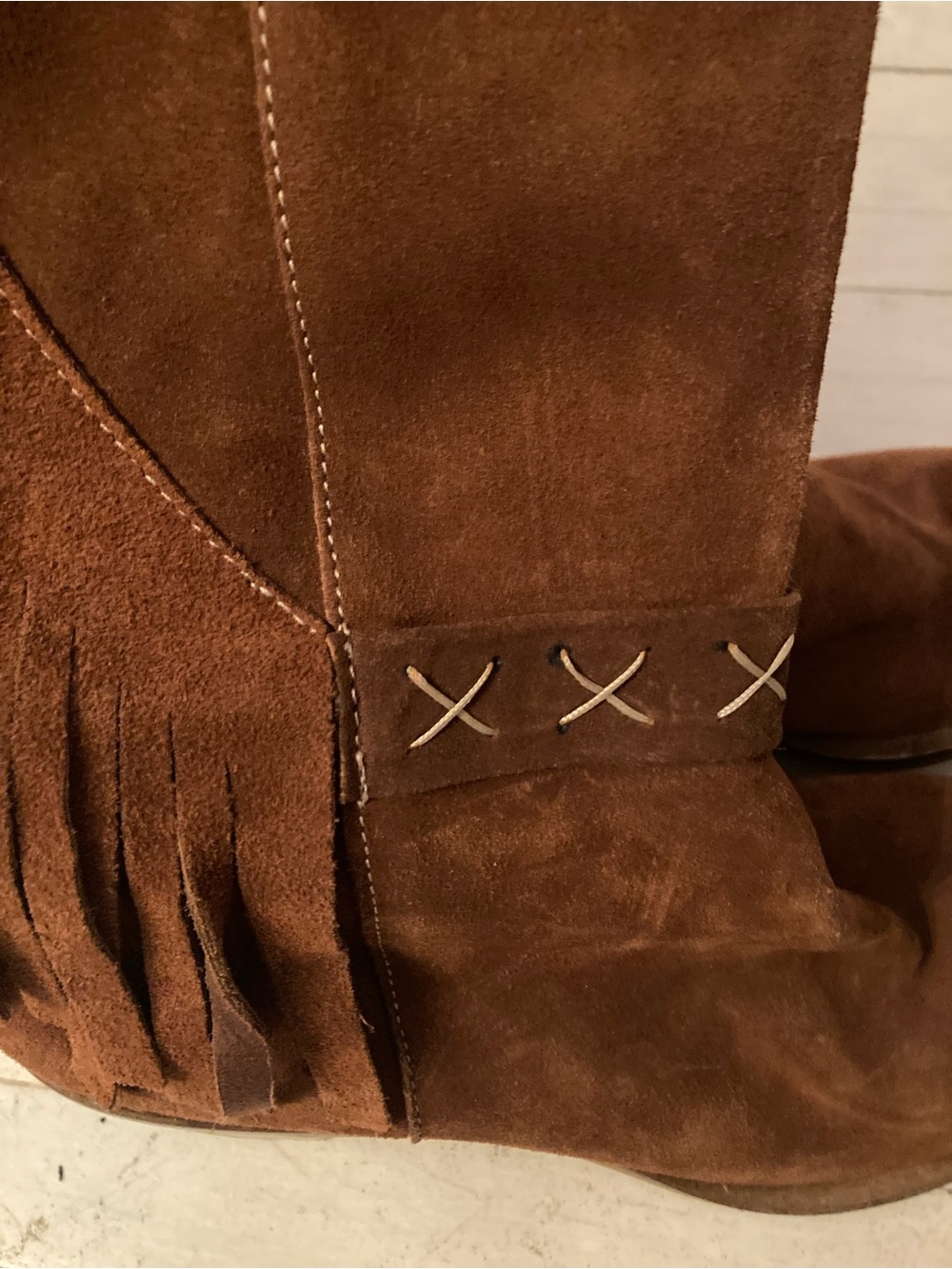 Women’s Brown Leather Mid-Heel Boots - Picture 7 of 14